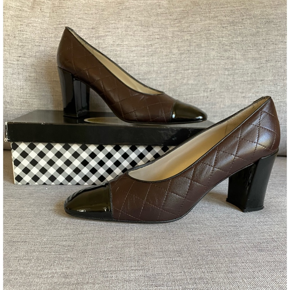 Vintage Delman Brown & Black Shoes Size 8 1/2